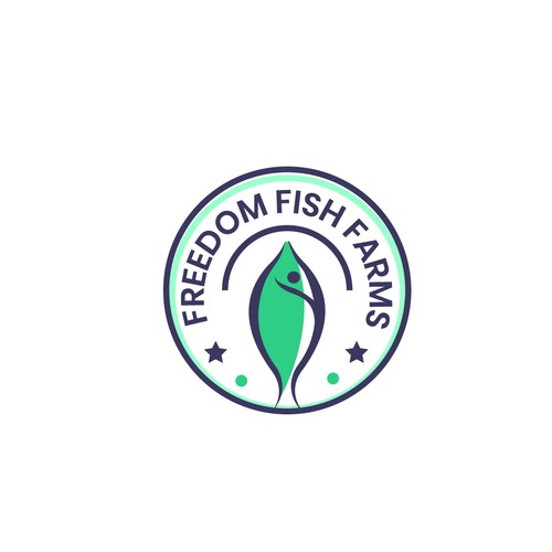 Freedom logo with the title 'Fish Farm Logo'