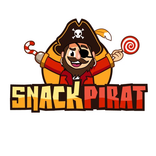 Pirate logo with the title 'Snackpirat'