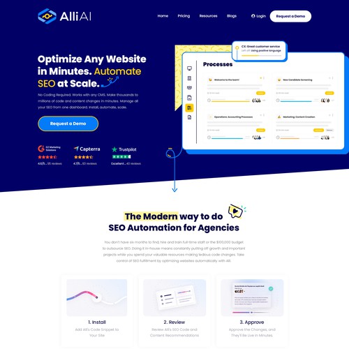 Agency website with the title 'Alli AI'