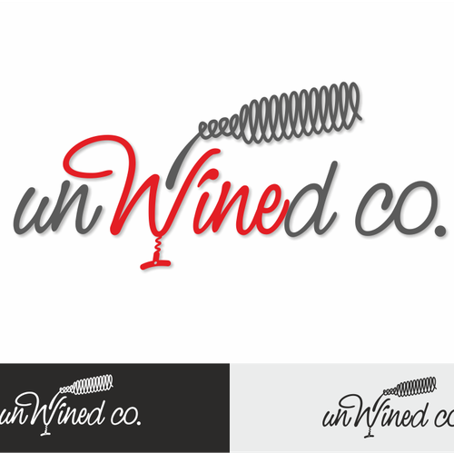 Wine glass design with the title 'unWined Co.'