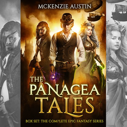 Epic fantasy book cover with the title 'The Panagea Tales Cover by Biserka Design'