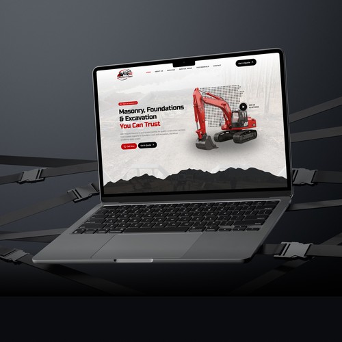 Construction website with the title 'Conctruction Company Landing Page Design'
