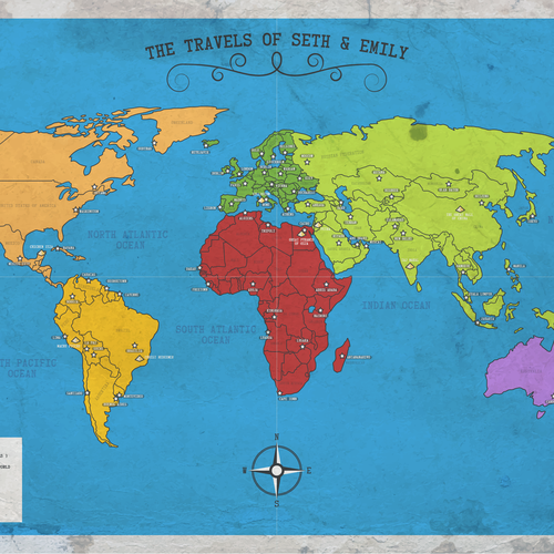 USA artwork with the title 'Custom World map'