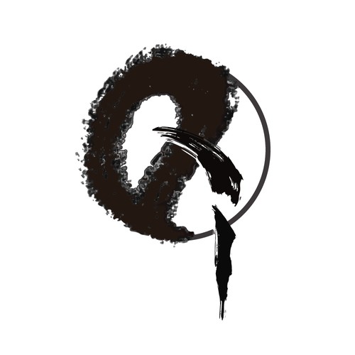 Chinese logo with the title 'Chinese calligraphy and Yinyang'