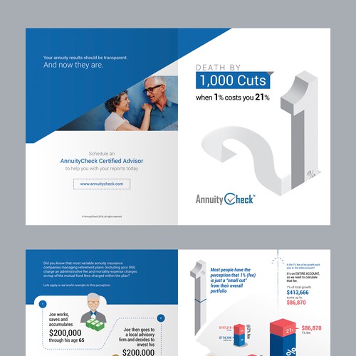 Insurance design with the title 'Annuity Check Brochure'