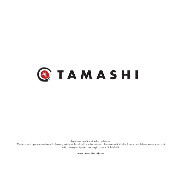 Chinese symbol logo with the title 'TAMASHI'