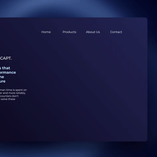 Space website with the title 'Website design + animation'