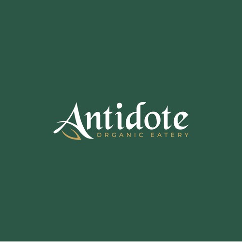 Organic food logo with the title 'antidote logo'