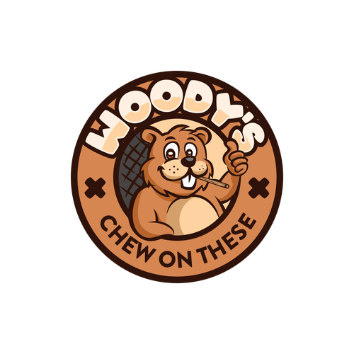 Beaver logo with the title 'Woody's Logo'