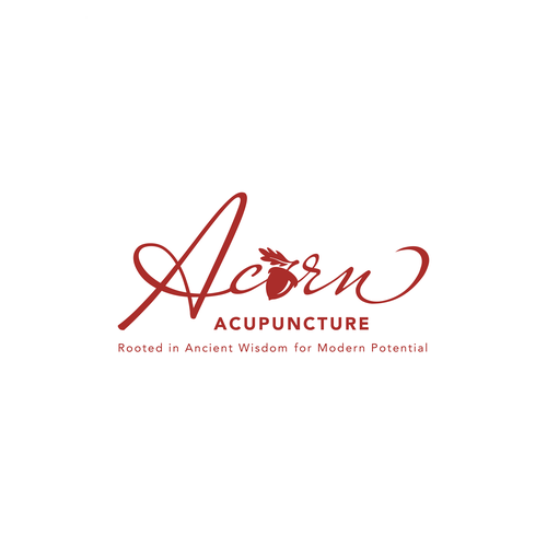 Acorn design with the title 'Acorn Acupuncture'