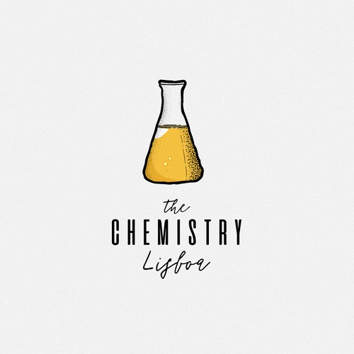 Stippling design with the title 'Logo concept for Portuguese restaurant called The Chemistry'