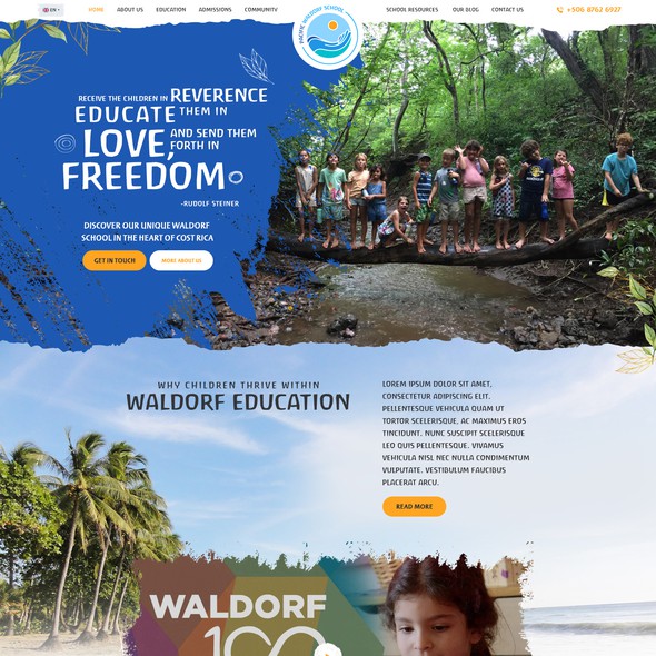 School website with the title 'Pacific Waldorf School'