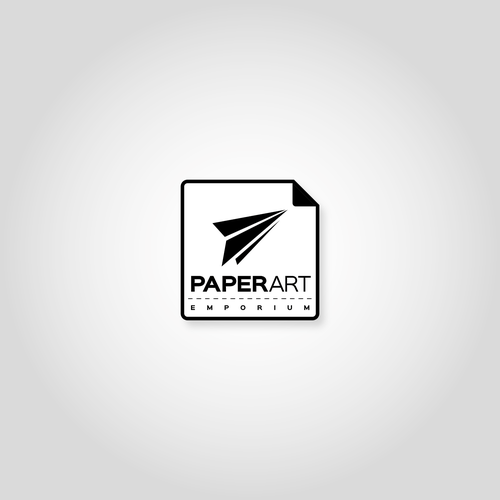 Paper plane design with the title 'Logo for a Paper Craft Merchandise Retailer'