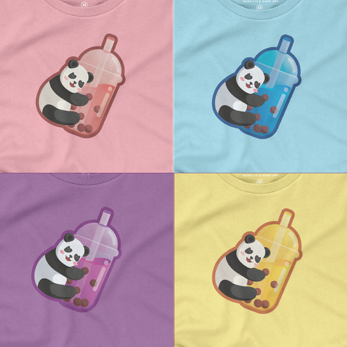Screen print design with the title 'Panda Boba'