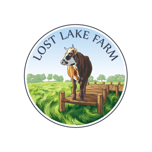 Moo logo with the title 'Lost Lake Farm Logo'