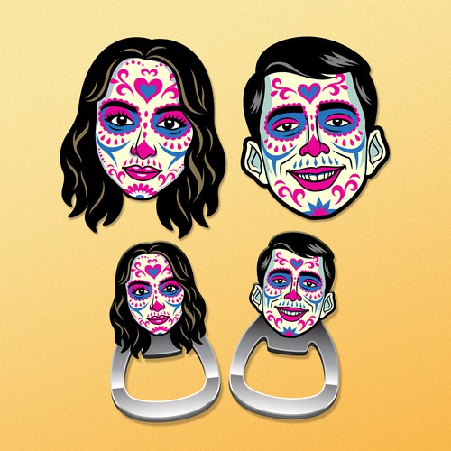 Sugar skull design with the title 'Custom Sugar Skull Faces'
