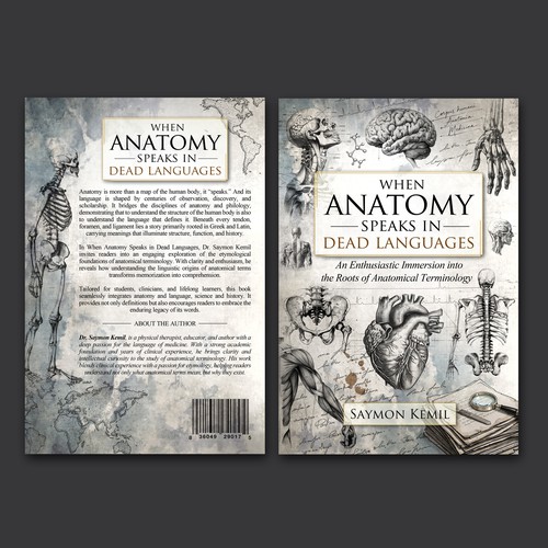 Design with the title 'When anatomy speaks in dead languages'
