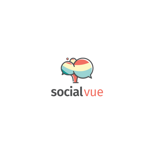 Social media logo with the title 'Playful logo for social-vue'