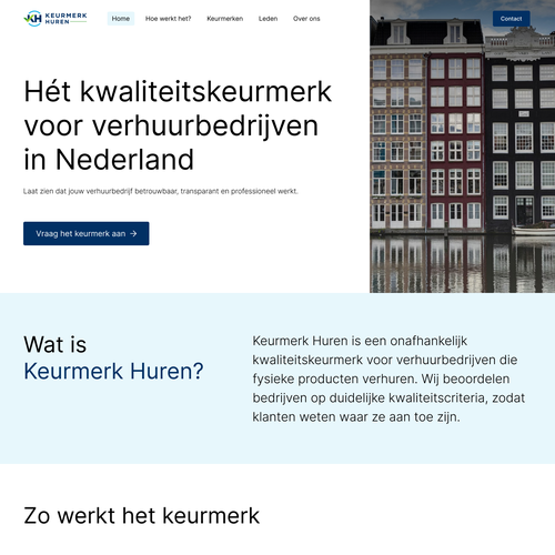 Rental website with the title 'Design concept for rental certification company'