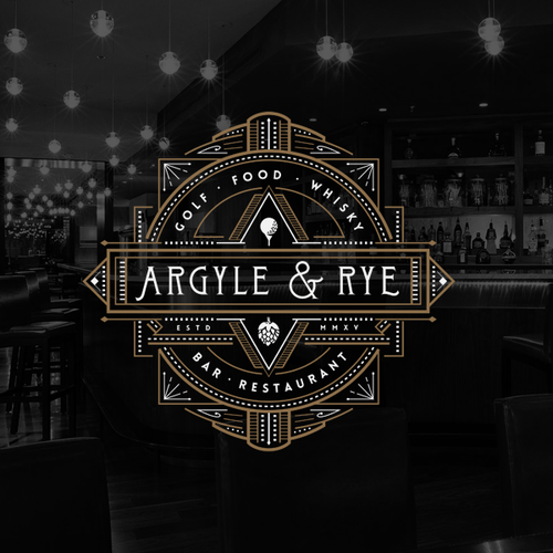 Ornament design with the title 'Argyle & Rye bar restaurant'