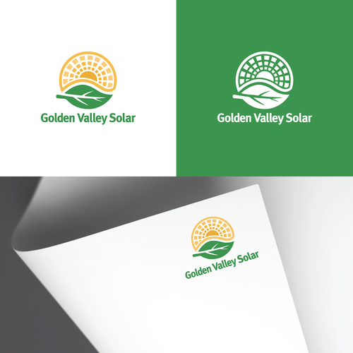 Green energy logo with the title 'Golden Valley Solar'