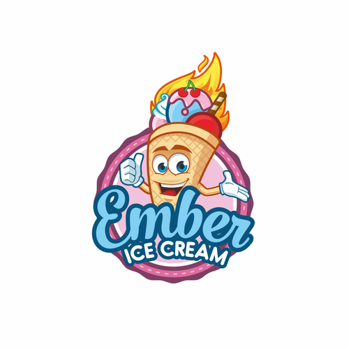 Creamery logo with the title 'fun Logo Ice cream'