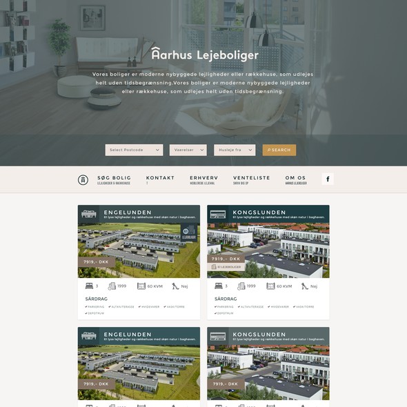 Layout website with the title 'Web Design for Real Estate Giant'