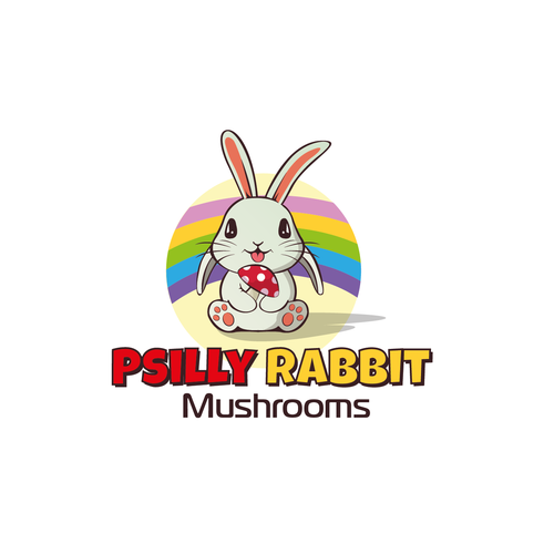 Rabbit logo with the title 'Logo Design Magic Mushroom '
