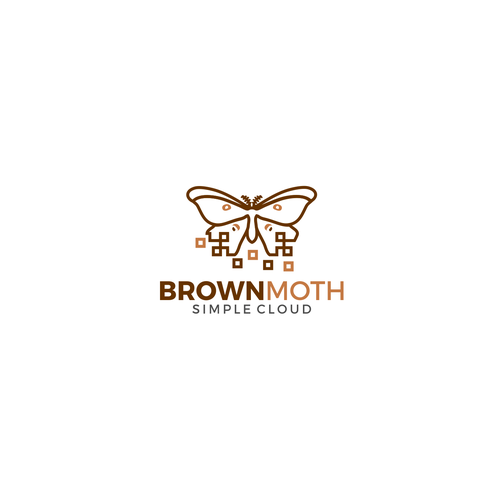 Brown logo with the title 'Brown Moth Logo Design'