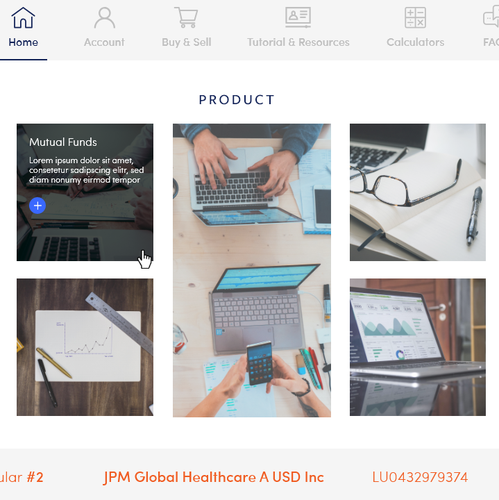 Accounting website with the title 'Web design concept for stock site'