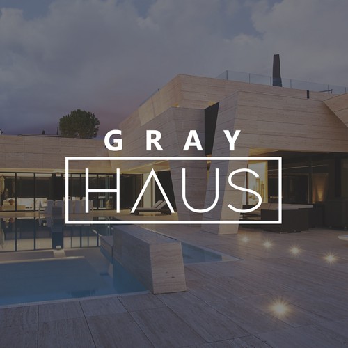 House building design with the title 'Logo concept for a home construction company'