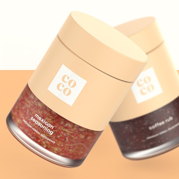 Spice packaging with the title 'Seasoning Spice Blend Packaging Design'