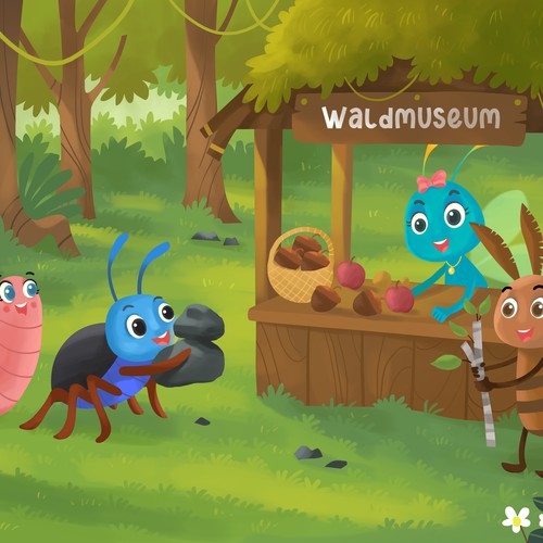 Drawing illustration with the title 'Lumina and friends '