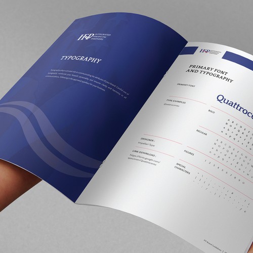 Style guide design with the title 'Brand Guide for Financial Service'