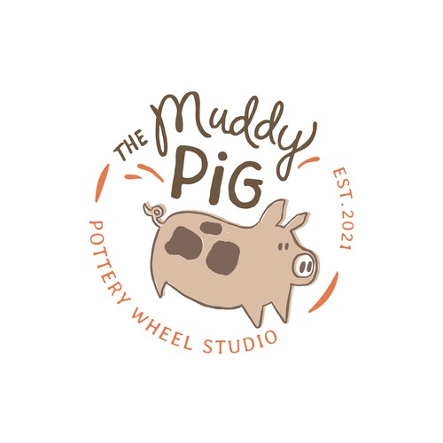 Pottery design with the title 'The Muddy Pig'