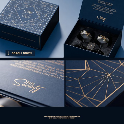 Gift packaging with the title 'Luxury gift box for wine glasses'