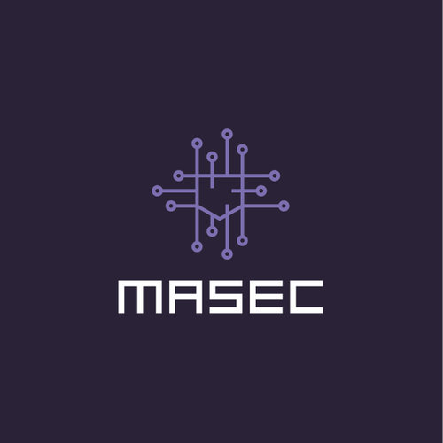 Futuristic logo with the title 'Angular logo for cybersecurity project: MASEC'