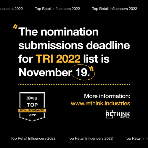 Banner illustration with the title 'Top Retail Influencers 2022 Promo Design'