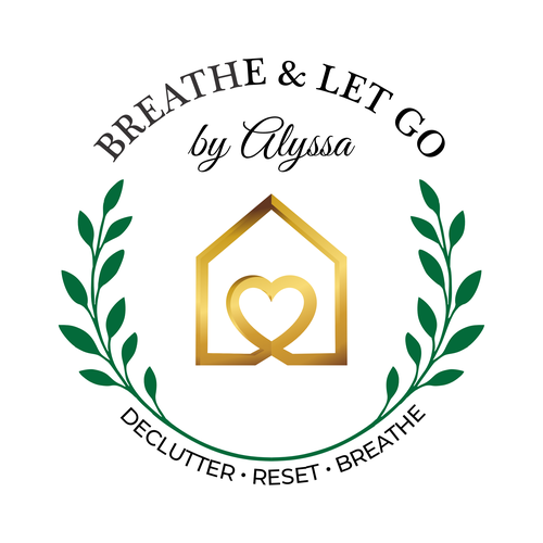 Cleaning company logo with the title 'Logo concept for Breathe & Let Go by Alyssa'
