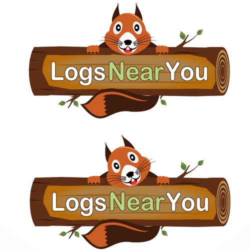Squirrel logo with the title 'Create a winning logo design for LogsNearYou'