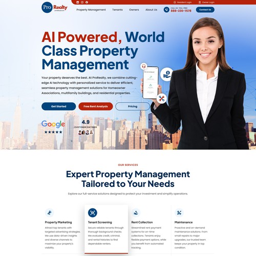 Geometric website with the title 'Property Management company Homepage'