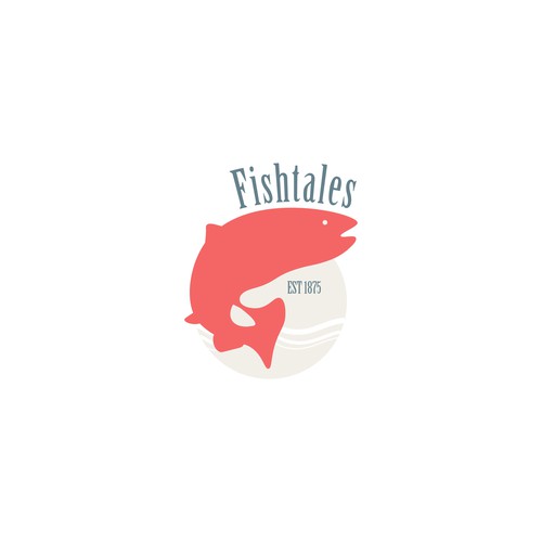 Fishing illustration with the title 'Fishtales Logo'