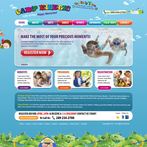 Fun website with the title 'Website Design for EY Summer Camp & Party Playground'