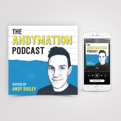 Sketching design with the title 'Andymation'