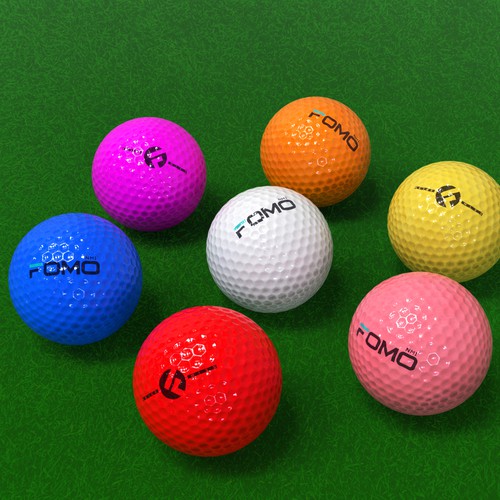 Sports illustration with the title 'Fomo Golf Ball.'