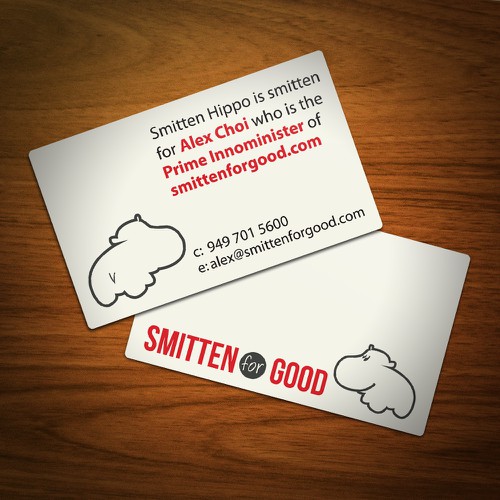 Hippo logo with the title 'Line-art hippo logo and business card design'