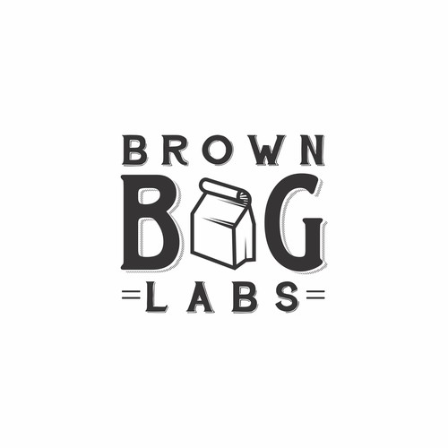 Black and white logo with the title 'logo for Brown Bag Software'