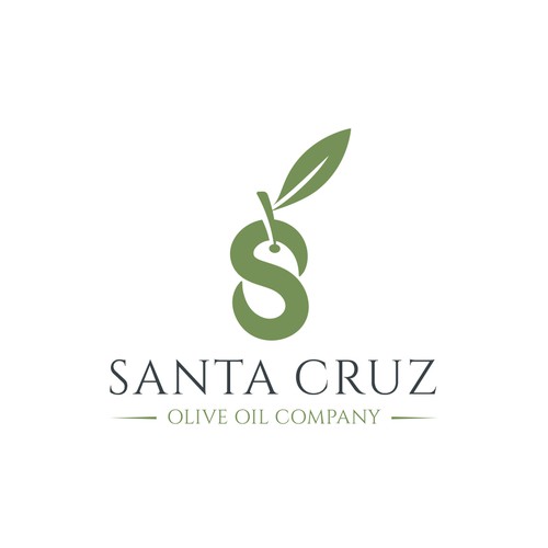 Olive oil logo with the title 'Santa Cruz'