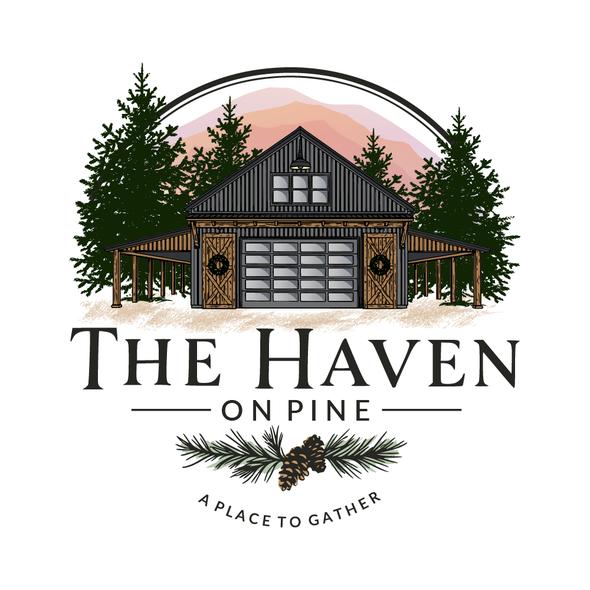 Love logo with the title 'The Haven On PIne'