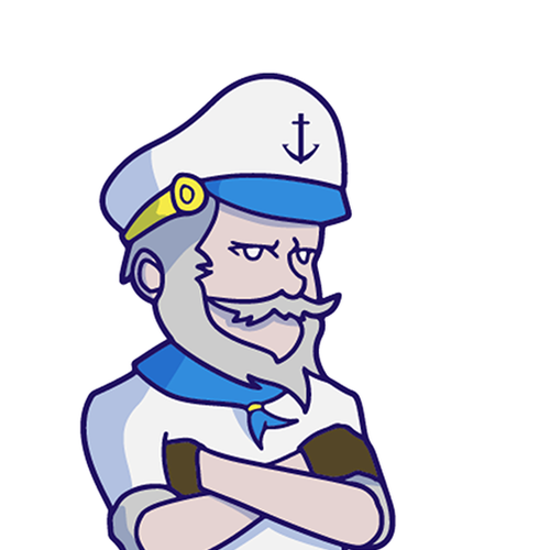 Ship artwork with the title 'BADASS Captain Jack the Marinemancer'